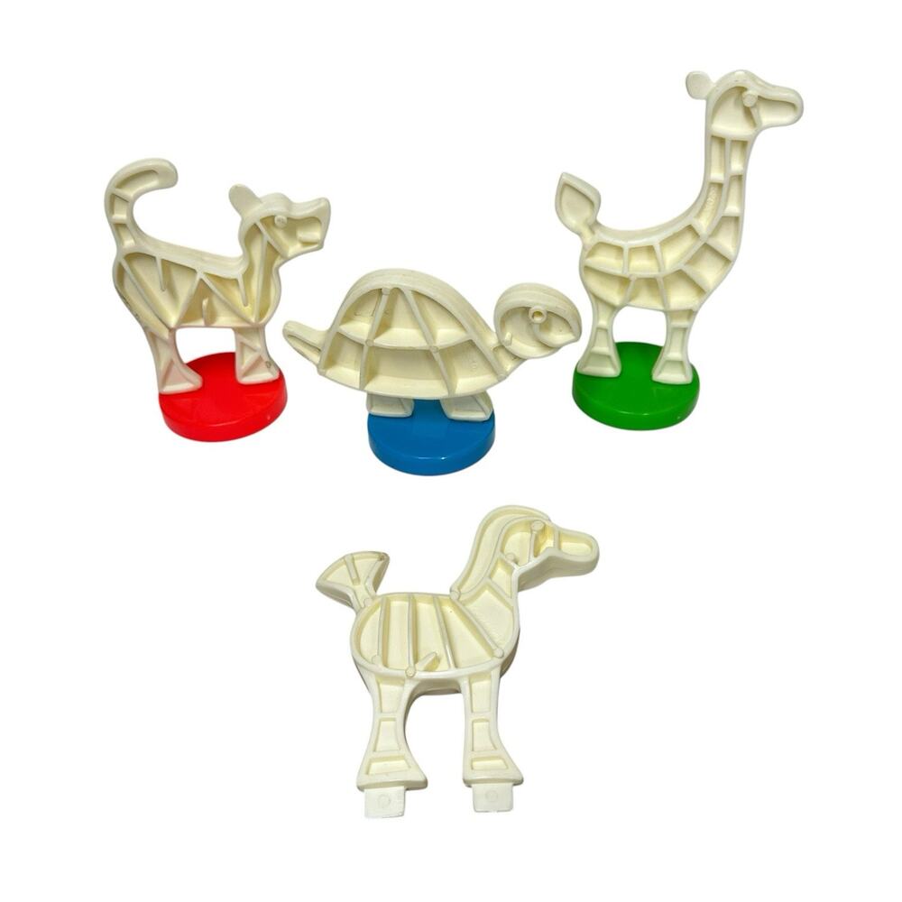 Vintage Play-Doh Zoo Set Replacements 4 Animals 70s Toy Molds 1972
